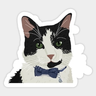 Tuxedo Cat Portrait Sticker